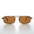 Gold Rectangular 80s Aviator Sunglasses - Beau